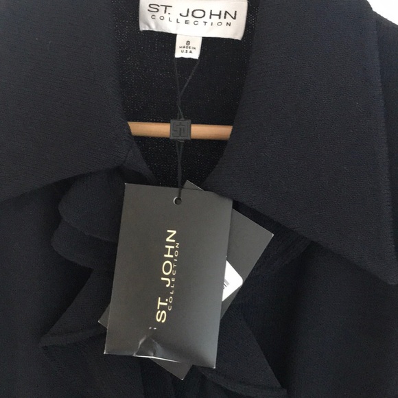 NWT St John Collection Santana knit ruffle jacket - Picture 8 of 8